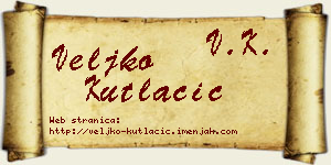 Veljko Kutlačić vizit kartica